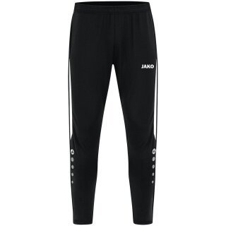 JAKO Trainingshose Power (Stretch-Knit-Polyester, Seitentaschen mit Reißverschluss) lang schwarz/weiss Herren