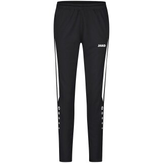 JAKO Trainingshose (Polyesterhose) Power (elastisch, Seitentaschen mit Reißverschluss) lang schwarz/weiss Damen