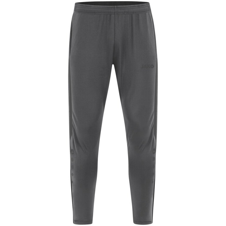 JAKO Trainingshose Power (Stretch-Knit-Polyester, Seitentaschen mit Reißverschluss) lang anthrazitgrau Kinder