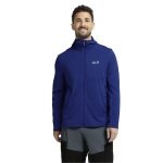 Jack Wolfskin Fleecejacke Litestride Hooded Full Zip (mit Kapuze, elastisches Material) orchidblau Herren