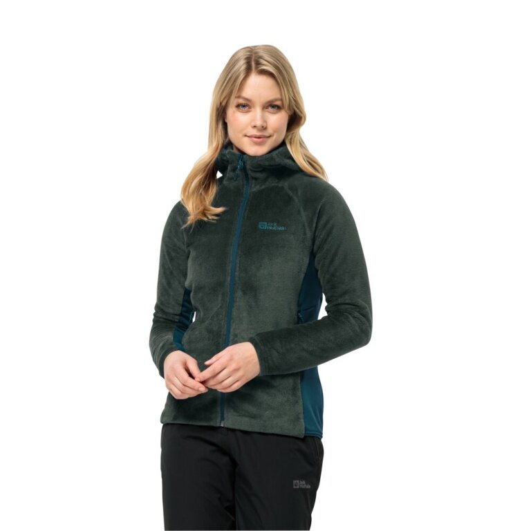 Jack Wolfskin Fleecejacke Rotwand Hooded (warm, weich, atmungsaktiv) blau/ grün Damen online bestellen