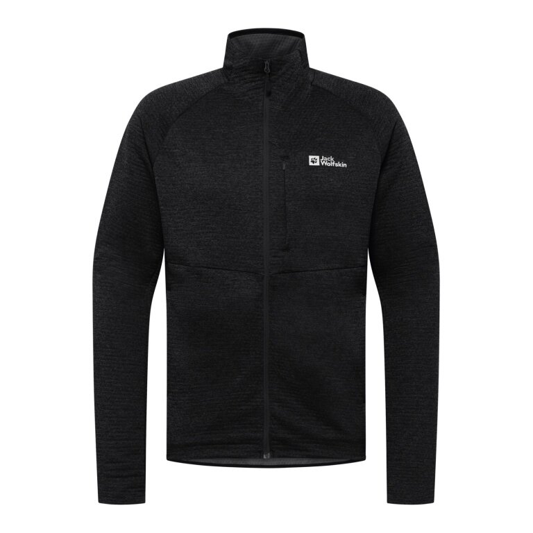 Jack Wolfskin Fleecejacke Taiga Full Zip (elastische Bünd) schwarz Herren