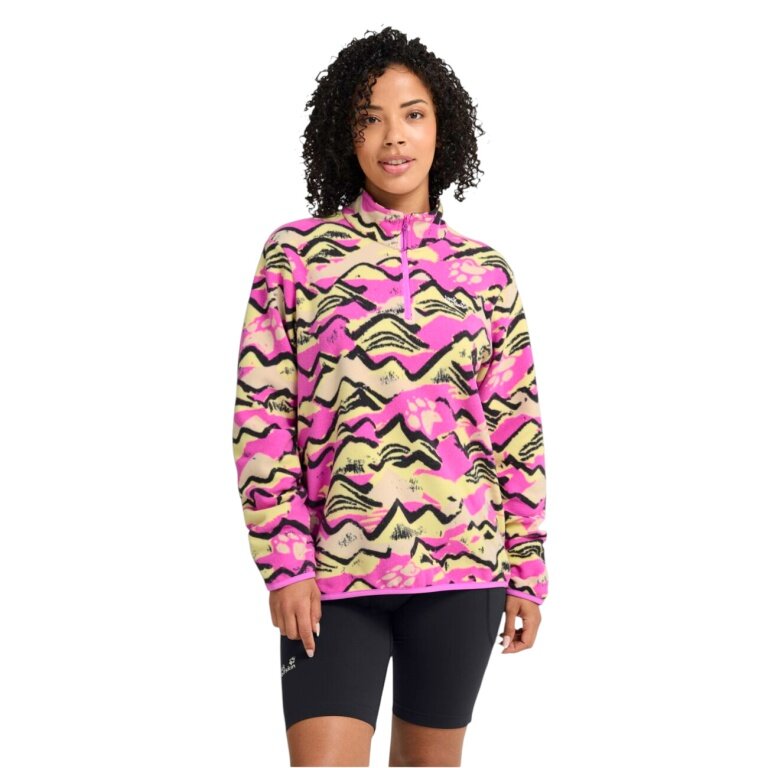 Jack Wolfskin Fleecepullover Paw Era 100 Print Half-Zip pink/beige Damen