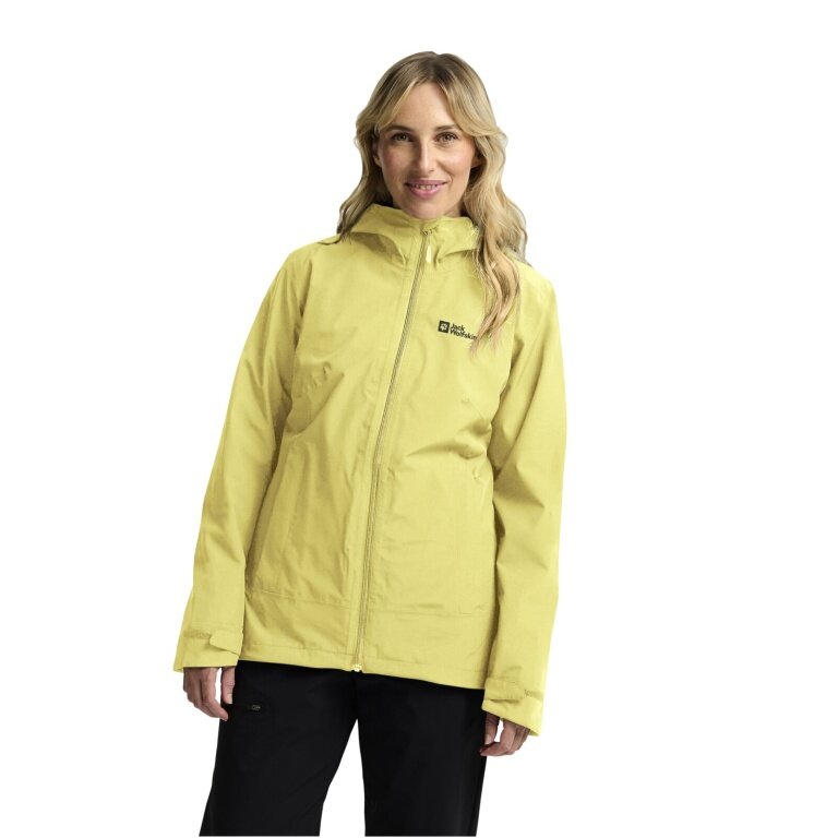 Jack Wolfskin Ganzjahresjacke Moonrise 3in1 2025 (wasser- winddicht, mit Fleece-Innenjacke) lemongelb Damen