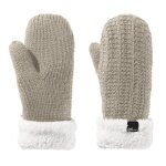 Jack Wolfskin Winterhandschuhe (Fäustling) Highloft Knit Mitten (aus weichem Sherpafleece, warm) grau Damen