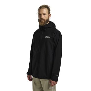 Jack Wolfskin Regenjacke Prelight 2.5 Lagen LT (leicht, wasserdicht, atmungsaktiv) schwarz Herren