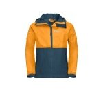 Jack Wolfskin Regenjacke Rainy Days (atmungsaktiv, winddicht, wasserdicht) orange Kinder