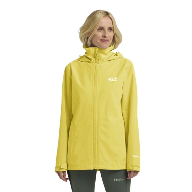Jack Wolfskin Regenjacke Trailtime 2-Lagen (wasserdicht, atmungsaktiv) gelb Damen