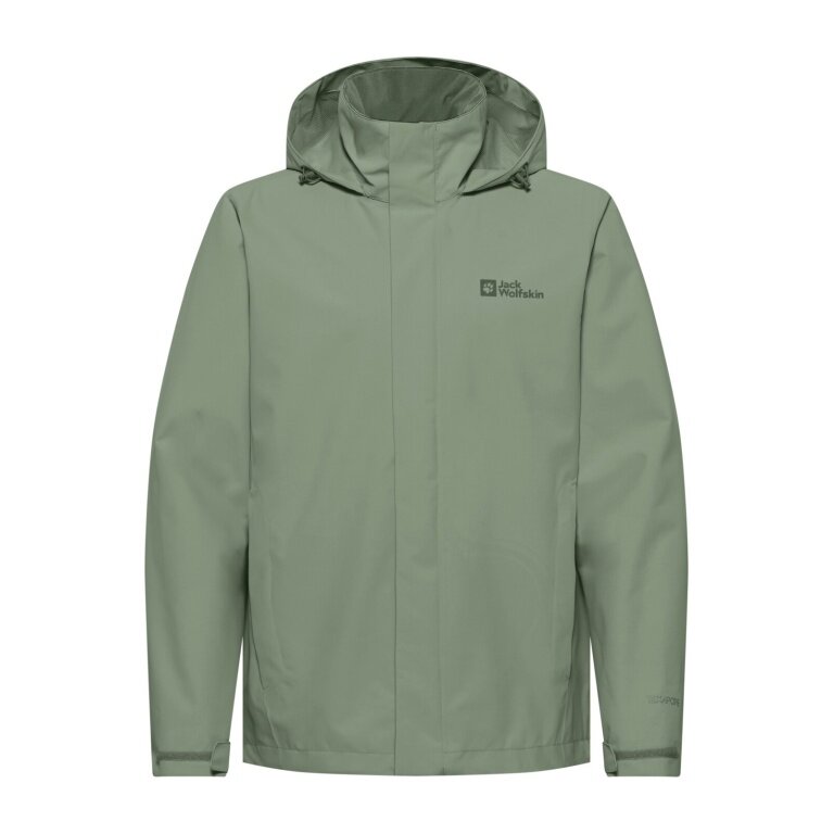 Jack Wolfskin Regenjacke Trailtime 2-Lagen (wasserdicht, atmungsaktiv) hellgrün Herren