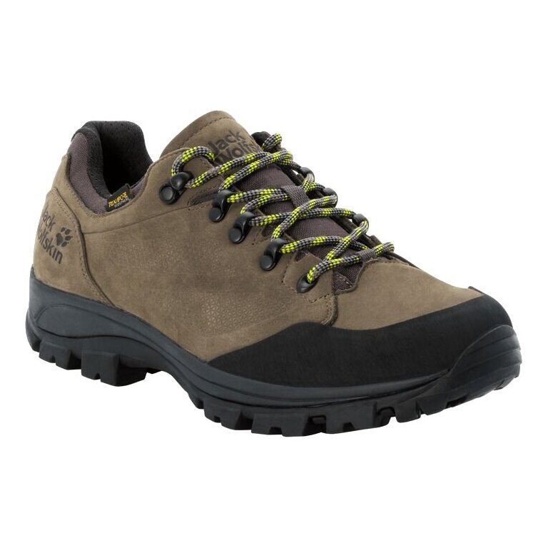 Jack Wolfskin Wanderschuhe Rebellion Texapore Low (Trekking, Nubukleder, wasserdicht) khakibraun/phantom Herren