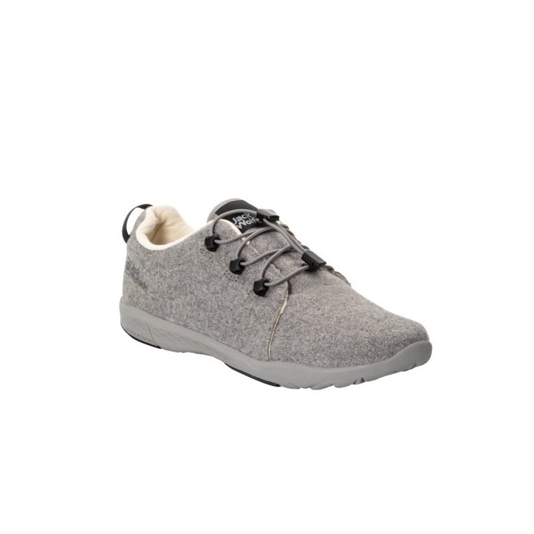 Jack Wolfskin Sneaker Spirit Wool Low (leichte, flexible Sohle) grau Damen