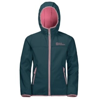 Jack Wolfskin Softshelljacke Fourwinds (wind-& wasserabweisend) dunkelblau/pink Mädchen/Jugendliche