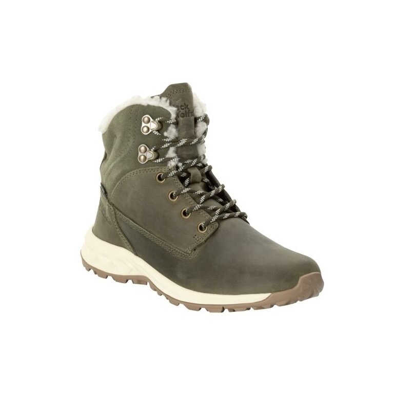 Jack Wolfskin Winterstiefel Queenstown City Texapore Mid (Leder, wasserdicht) mossgrün Damen