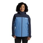 Jack Wolfskin Übergangs-Wanderjacke Wild Places 3in1 (wasserdicht, winddicht) blau/navyblau Damen