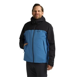 Jack Wolfskin Übergangs-Wanderjacke Wild Places 3in1 (wasserdicht, winddicht) blau/navyblau Herren