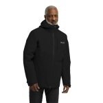 Jack Wolfskin Übergangs-Wanderjacke Icecape Down 3in1 (wasserdicht, winddicht, atmungsaktiv) schwarz Herren