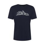 Jack Wolfskin Wander-Tshirt Peak Graphic (atmungsaktiv, schnelltrocknend) navyblau Herren
