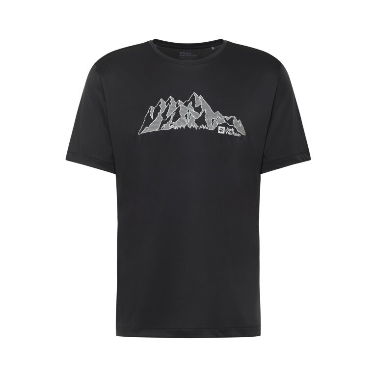 Jack Wolfskin Wander-Tshirt Peak Graphic (atmungsaktiv, schnelltrocknend) phantomgrau Herren