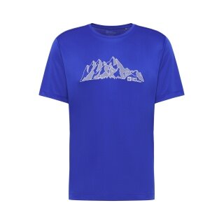 Jack Wolfskin Wander-Tshirt Peak Graphic (atmungsaktiv, schnelltrocknend) blau Herren