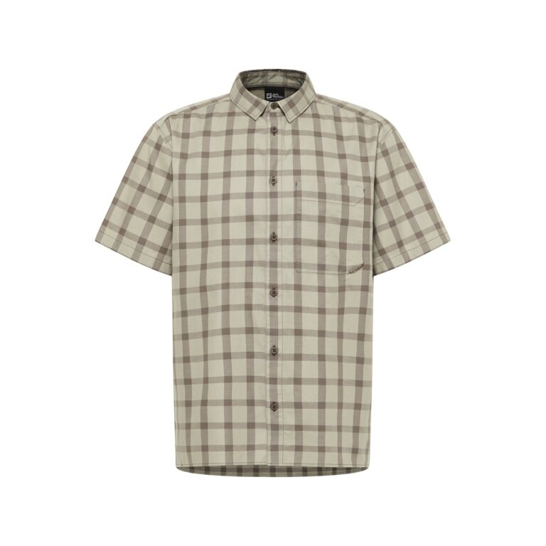 Jack Wolfskin Wanderhemd Planalto (Bio-Baumwolle) Kurzarm beige Herren