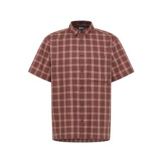 Jack Wolfskin Wanderhemd Planalto (Bio-Baumwolle) Kurzarm rot Herren