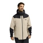 Jack Wolfskin Wanderjacke-/Regenjacke Flextrail 2-Lagen (wasserdicht, winddicht) beige/schwarz Herren