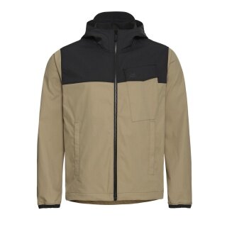 Jack Wolfskin Wanderjacke Mahani (UV-Schutz, leicht, atmungsaktiv) hellbraun/schwarz Herren