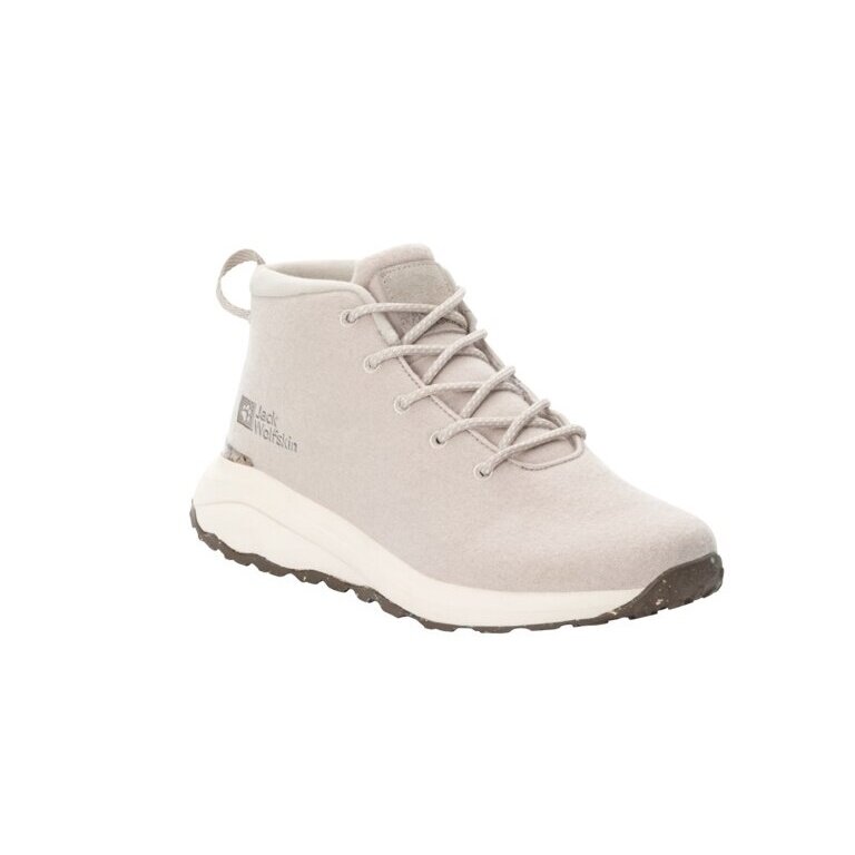 Jack Wolfskin Wanderschuhe Campfire Mid Wool (Bio-Baumwolle, bequem, atmungsaktiv) grau Damen