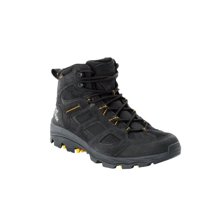 Jack Wolfskin Wanderschuhe Vojo 3 Texapore Mid (wasserdicht, atmungsaktiv) schwarz/gelb Herren