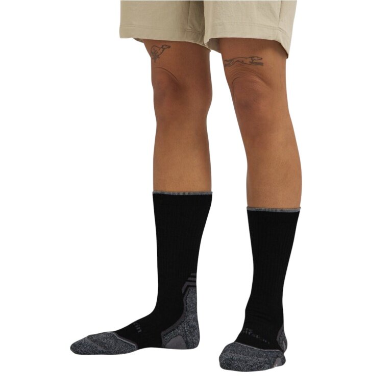 Jack Wolfskin Wandersocke Hike Merino CL Crew (Merinowolle-Mischung, atmungsaktiv) schwarz - 1 Paar