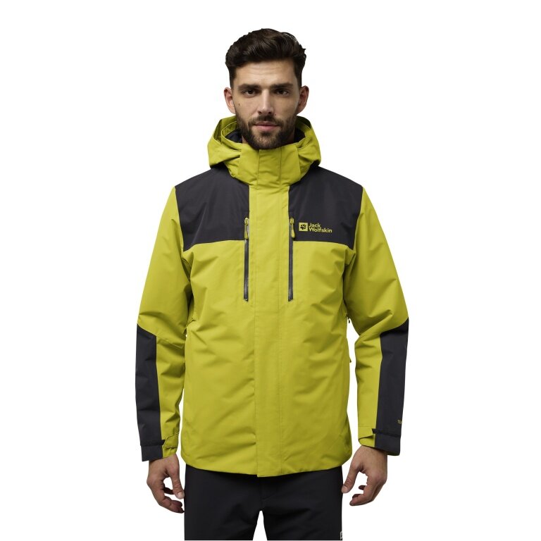 Jack Wolfskin Winterjacke Jasper 3in1 2025 (wasser-winddicht, atmungsaktiv, warm) gelb/schwarz Herren