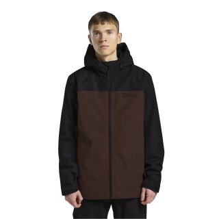 Jack Wolfskin Winterjacke Taubenberg 3in1 2025 (wasser- und winddicht, Fleece-Innenjacke) dunkelbraun Herren