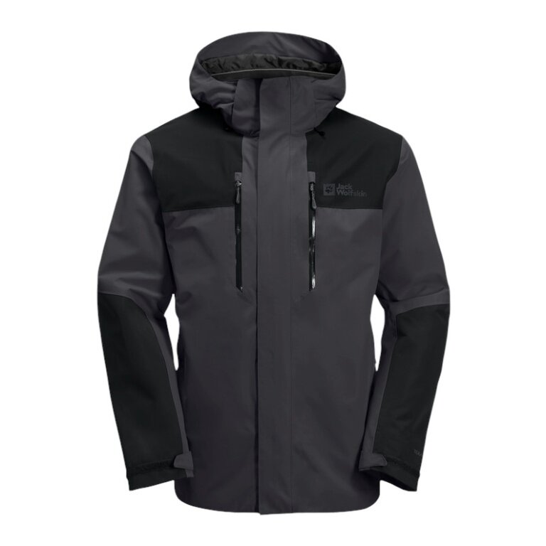 Jack Wolfskin Wanderjacke-/Regenjacke Jasper 2-Lagen (Wetterschutzjacke, wasserdicht, winddicht) phantomgrau Herren
