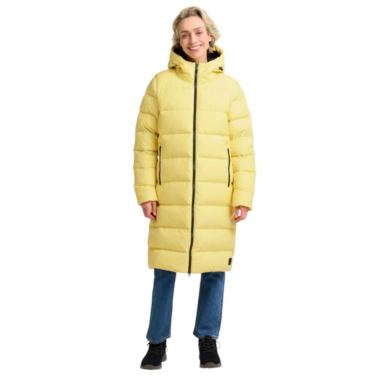 Jack Wolfskin Winter-Daunenmantel Frozen Palace Coat 2025 (winddicht, wasserabweisend) gelb Damen