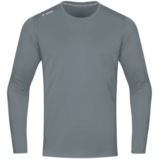 JAKO Sport-Langarmshirt Run 2.0 (100% Polyester, atmungsaktiv) grau Herren