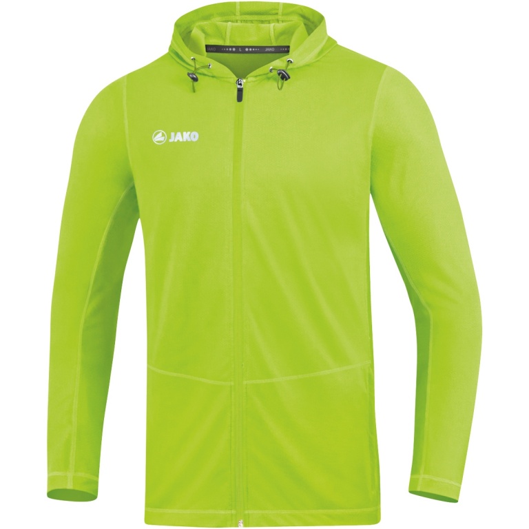 JAKO Laufjacke (Full-Zip Kapuzenjacke) Run neongrün Herren