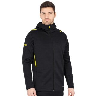 JAKO Freizeitjacke Challenge mit Kapuze (100% Polyester) schwarz/gelb Herren