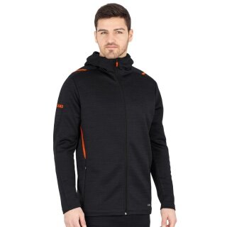 JAKO Freizeitjacke Challenge mit Kapuze (100% Polyester) schwarz/orange Herren
