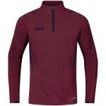 JAKO Langarmshirt Ziptop Challenge - Fleece-Innenseite, Zip-Reissverschluss - weinrot Jungen