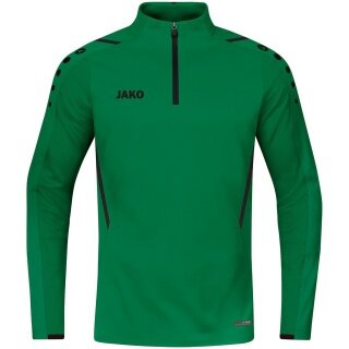 JAKO Langarmshirt Ziptop Challenge - Fleece-Innenseite, Zip-Reissverschluss - grün Jungen