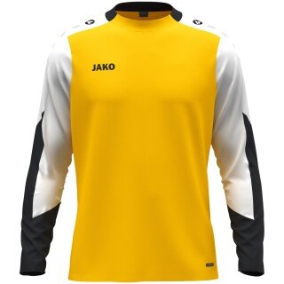 JAKO Sport-Langarmshirt Dynamic (Polyester-Eyelet) gelb/weiss/schwarz Kinder