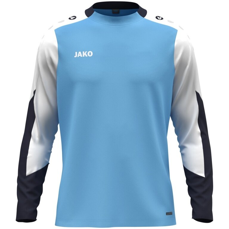 JAKO Sport-Langarmshirt Dynamic (Polyester-Eyelet) himmelblau/weiss/marineblau Kinder
