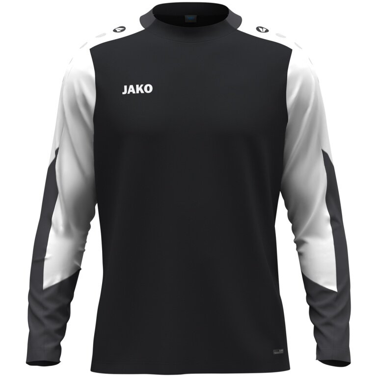 JAKO Sport-Langarmshirt Dynamic (Polyester-Eyelet) schwarz/weiss/anthrazitgrau Kinder