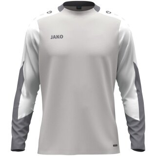 JAKO Sport-Langarmshirt Dynamic (Polyester-Eyelet) hellgrau/weiss/grau Kinder