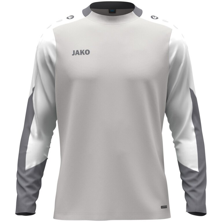 JAKO Sport-Langarmshirt Dynamic (Polyester-Eyelet) hellgrau/weiss/grau Kinder