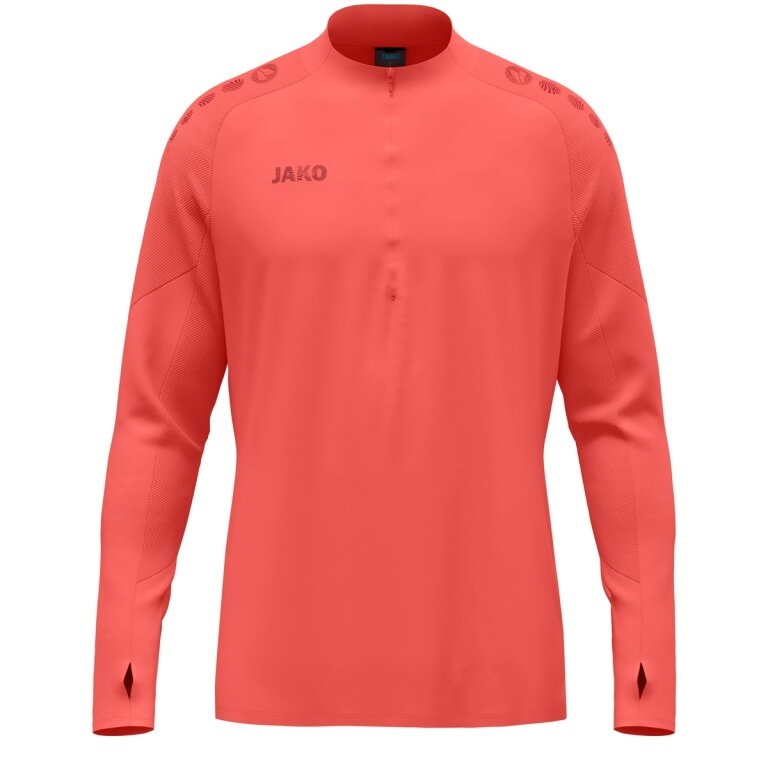 JAKO Langarmshirt Ziptop Light Flow (Keep Dry, maximale Bewegungsfreiheit) coralrot Herren