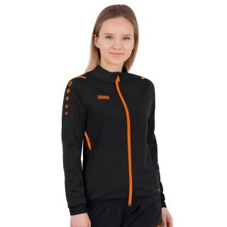 JAKO Polyesterjacke Challenge - Seitentaschen, moderner Look - schwarz/orange Damen
