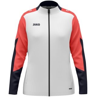 JAKO Polyesterjacke Dynamic (100% rec. Polyester) weiss/coralrot/marineblau Damen