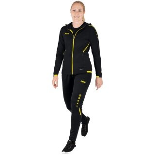 JAKO Trainingsanzug Challenge mit Kapuze (Jacke und Hose) schwarz/gelb Damen