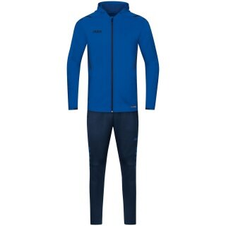 JAKO Trainingsanzug Challenge mit Kapuze (Jacke und Hose) royal/dunkelblau Jungen